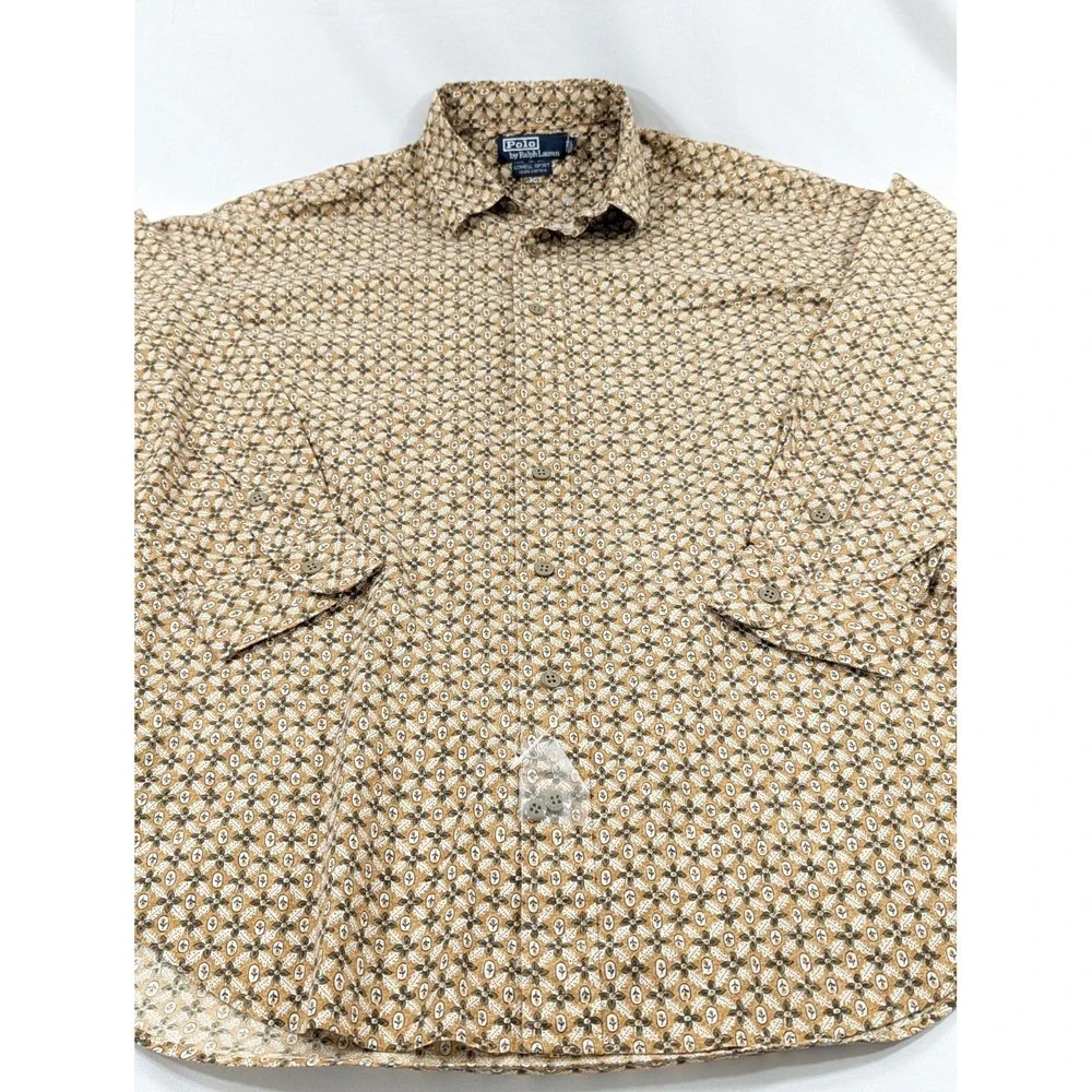 New No Tags Vintage Polo Ralph Lauren Shirt L Button Up Long Sleeve Lowell Sport